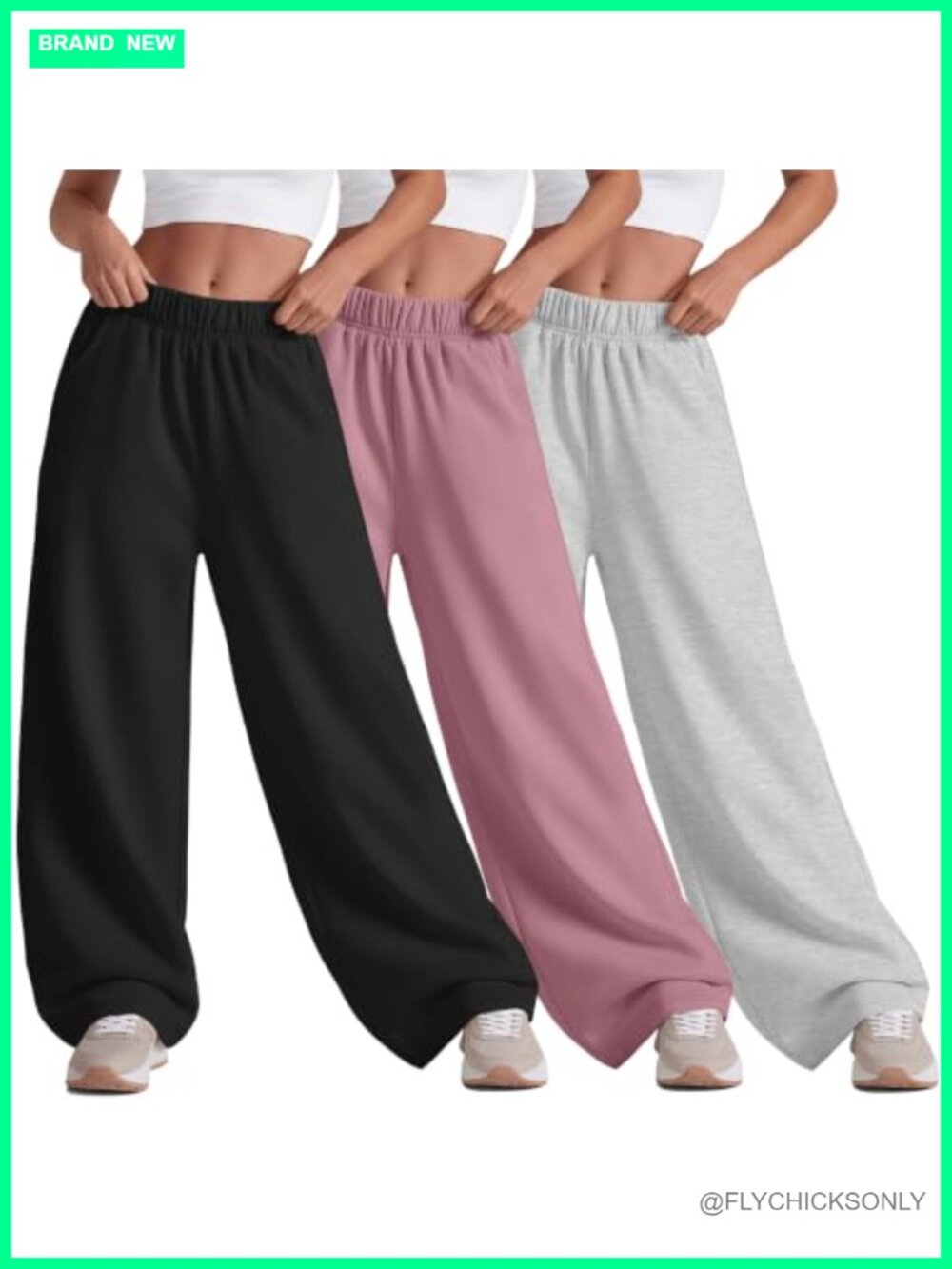 3 Pack Wide Leg Sweatpants Baggy Lounge Pants